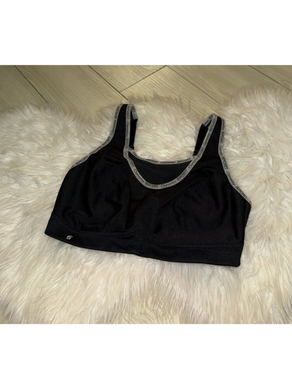 Glamorise 1066 Womens No Sweat Mesh Sports Bra Wire Free Unlined 34DD Black